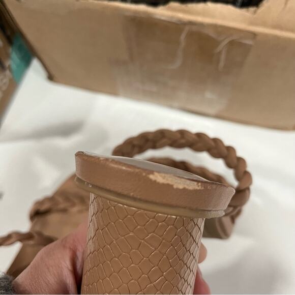 Dolce Vita Nairi Cafe Stella Braided Square Toe Slide Sandals - Picture 8 of 9